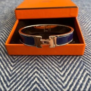 RARE HERMES Clic H Bracelet Indigo GM